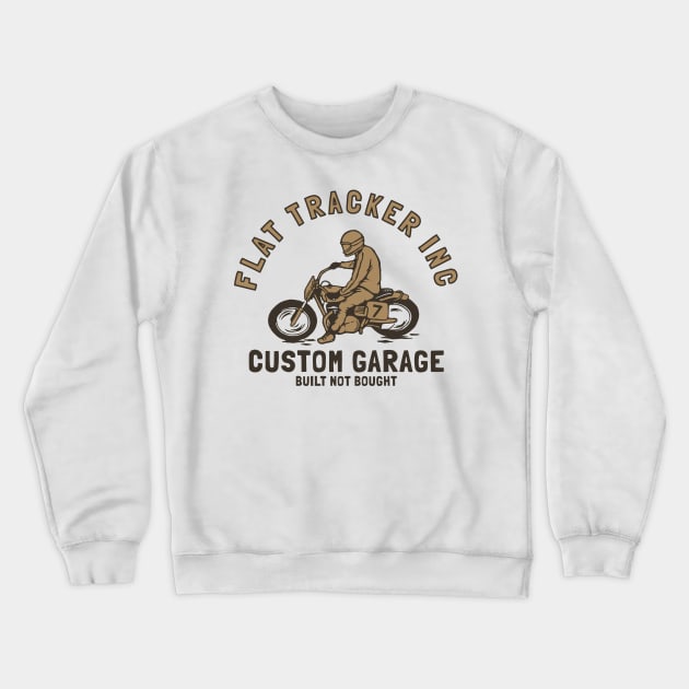 Vintage Flat Tracker Motorcycle T-Shirt Crewneck Sweatshirt by LukmannHak